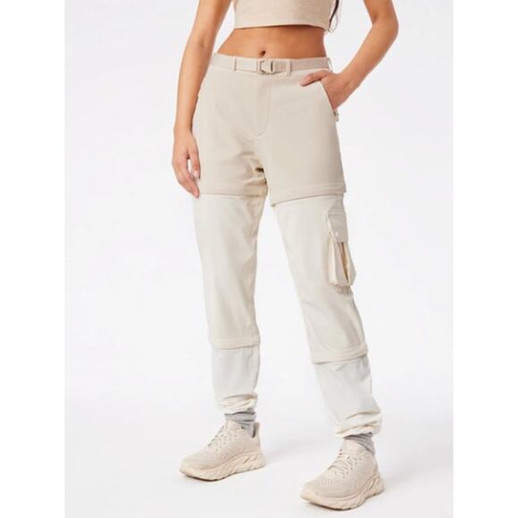 Outdoor Voices Women's RecTrek Pants Shorts Cargo Zip Off Convertible Cream XS - Picture 1 of 10